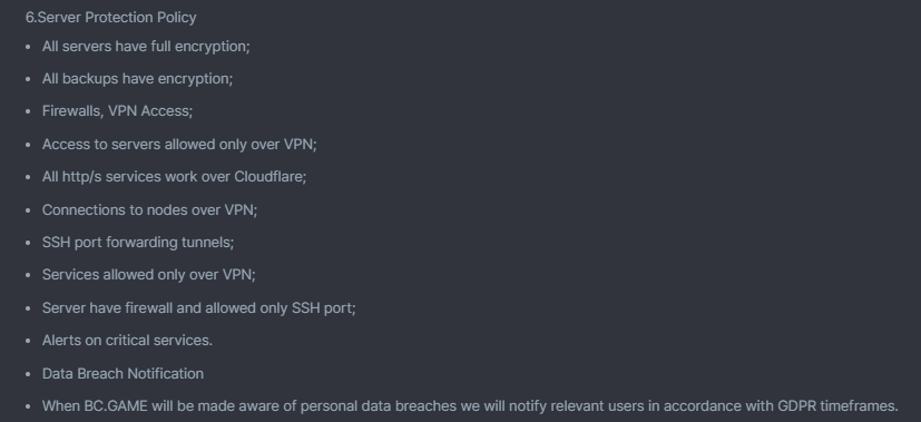 BC Game VPNs screenshot